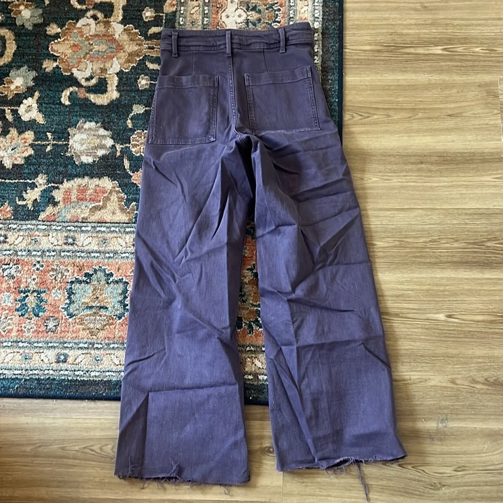 Zara Wide-Leg Flare Jeans in Deep Plum - Picture 3 of 3